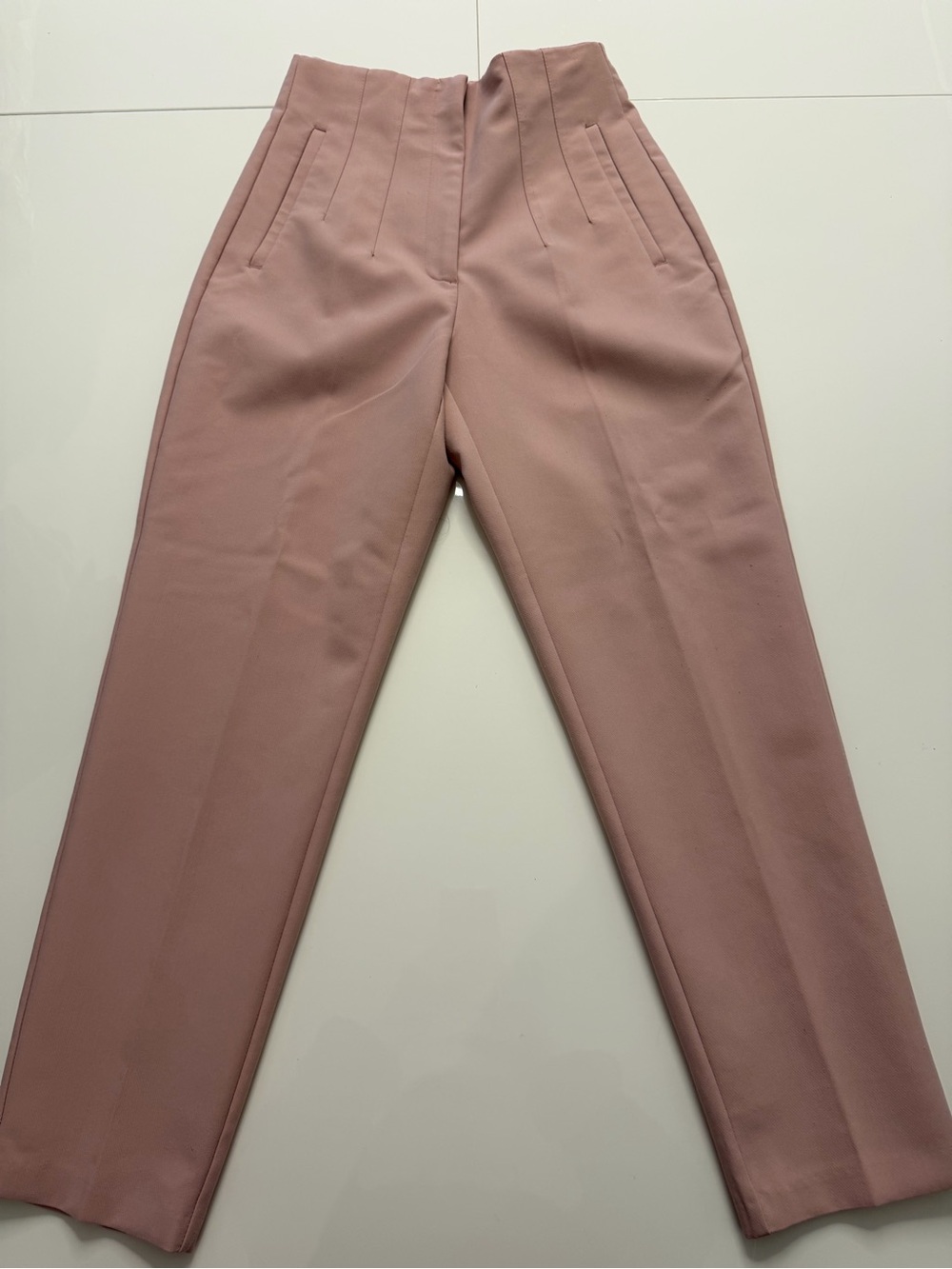 Zara Dusty Rose High-Waist Tapered Trousers